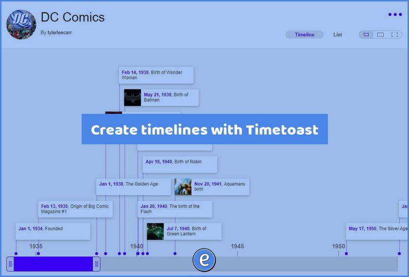 Create timelines with Timetoast