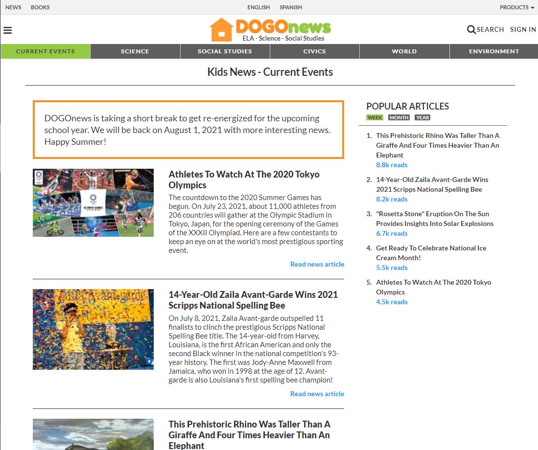 DOGO News is a current events and research site for students Eduk8me