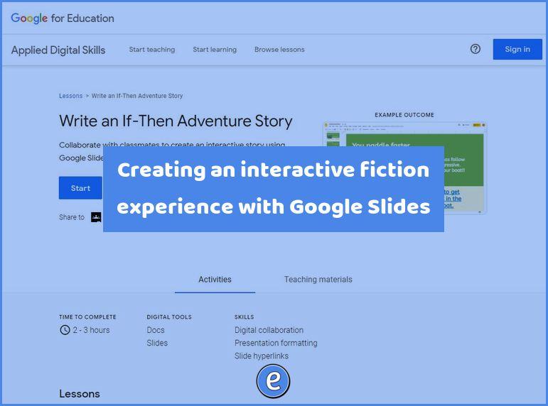 Creating an interactive fiction experience with Google Slides