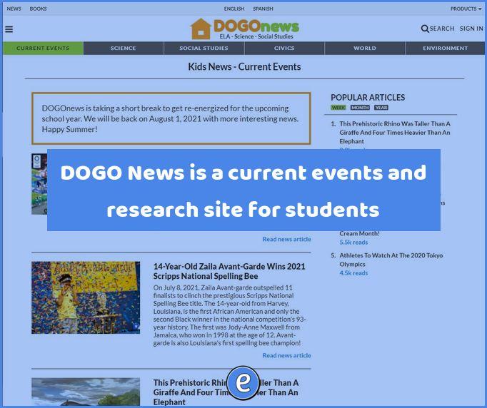 DOGO News is a current events and research site for students