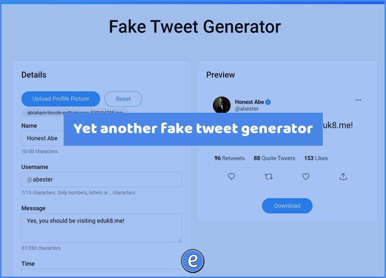 Yet another fake tweet generator
