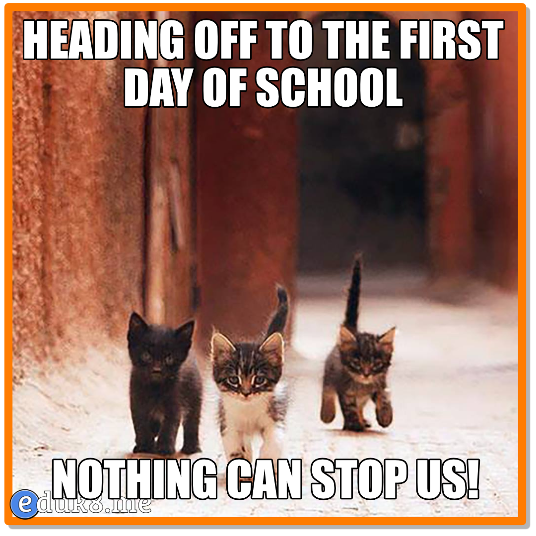 Heading to the first day of school #Eduk8Meme