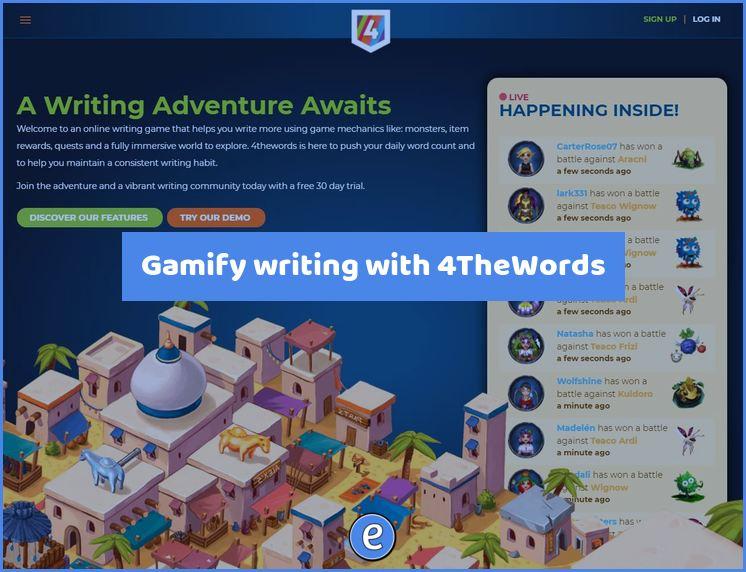Gamify writing with 4TheWords