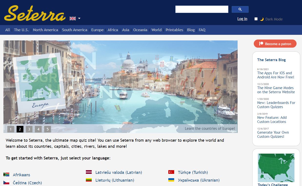 Free geography teaching resources from Seterra Eduk8me