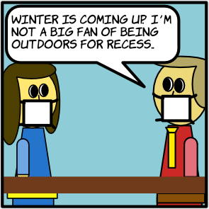 Outdoor recess in winter #comic