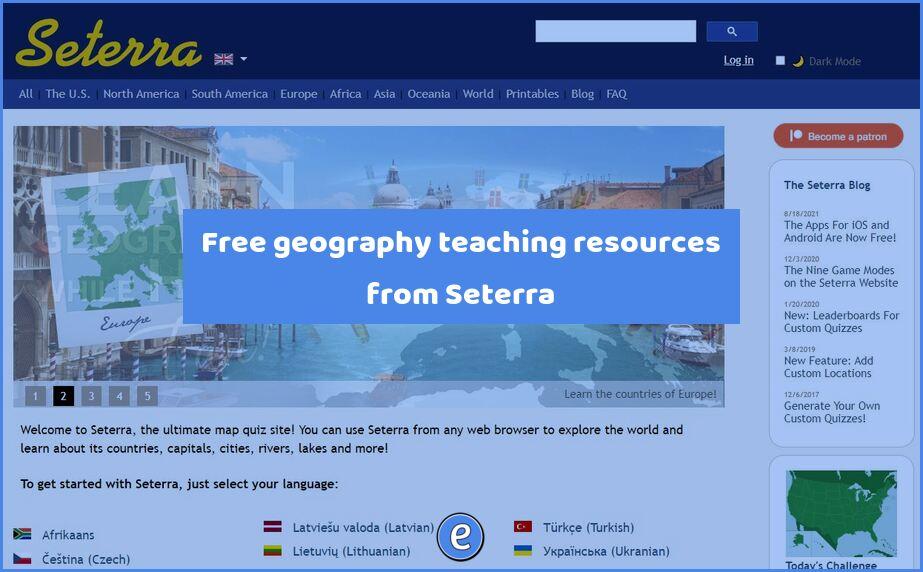 Free geography teaching resources from Seterra
