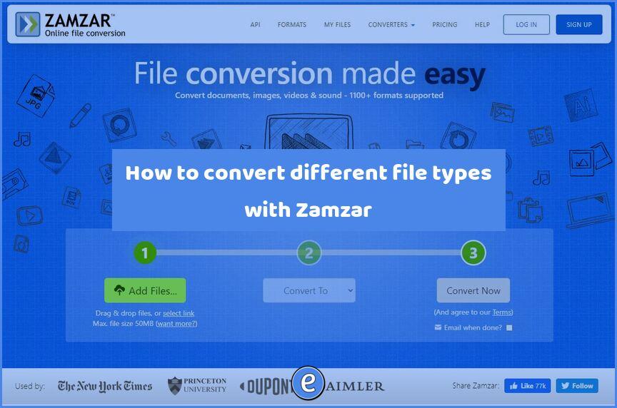 How to convert different file types with Zamzar