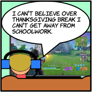 Schoolwork during Thanksgiving break #comic