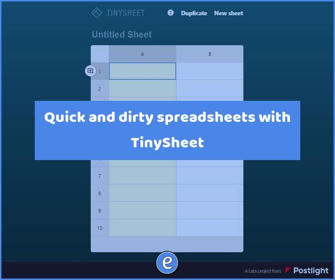 Quick and dirty spreadsheets with TinySheet
