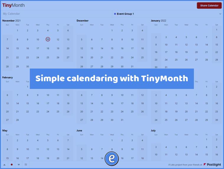 Simple calendaring with TinyMonth