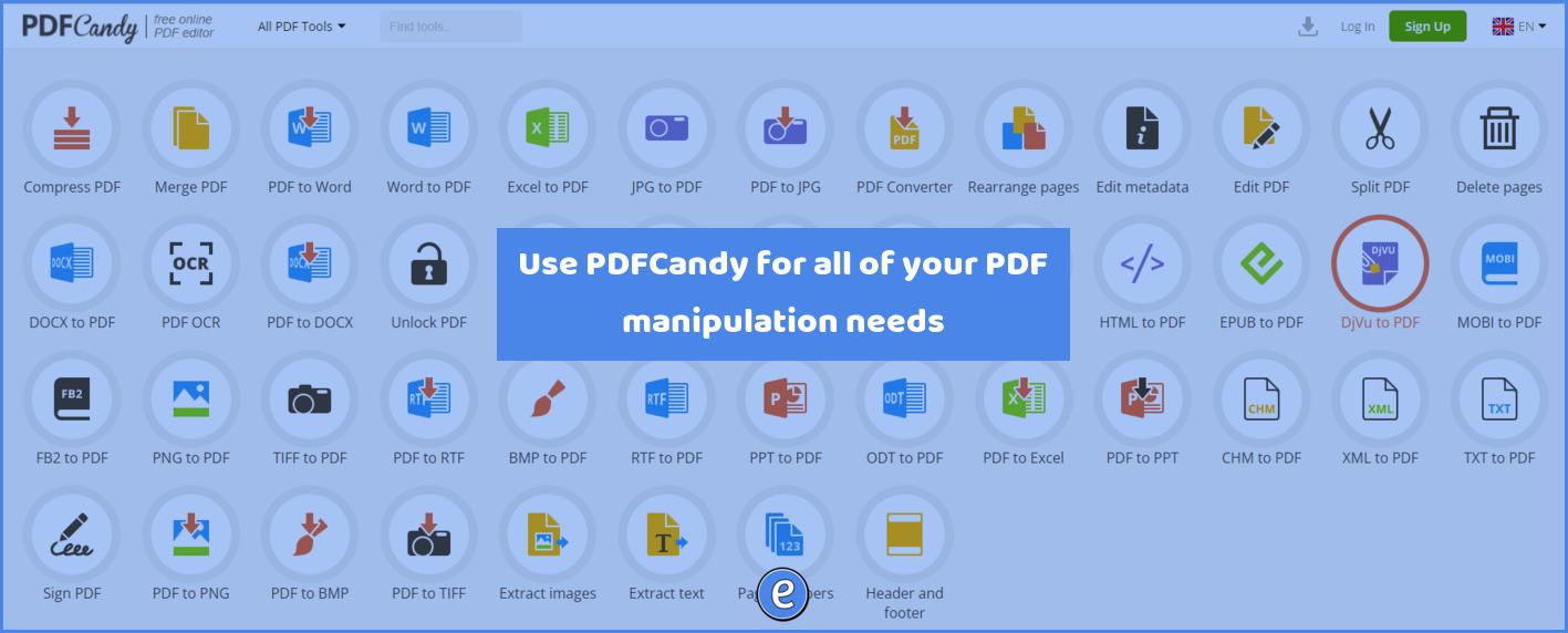 Use PDFCandy for all of your PDF manipulation needs