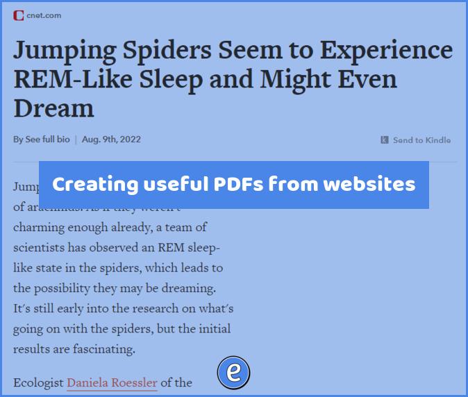 Creating useful PDFs from websites