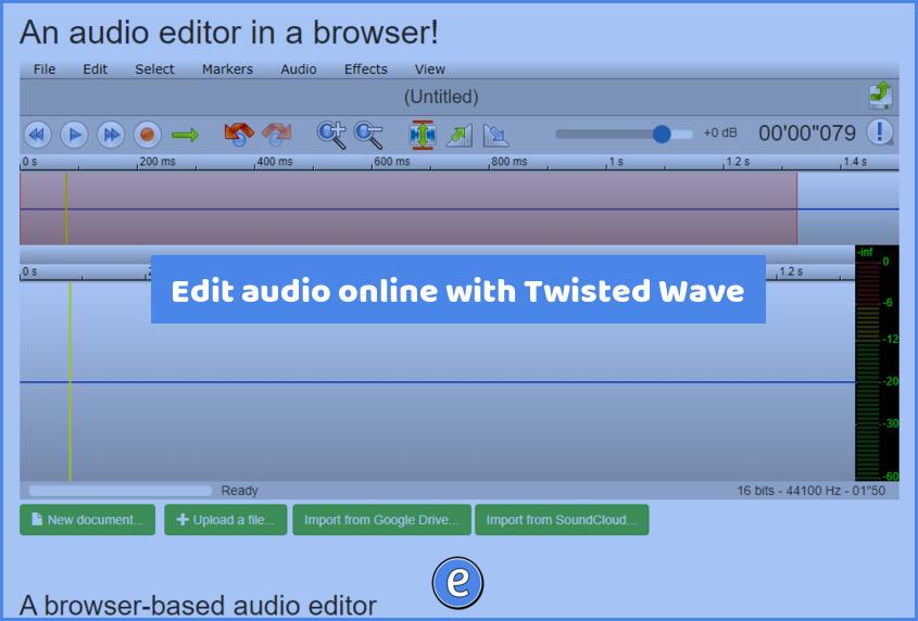 Edit audio online with Twisted Wave