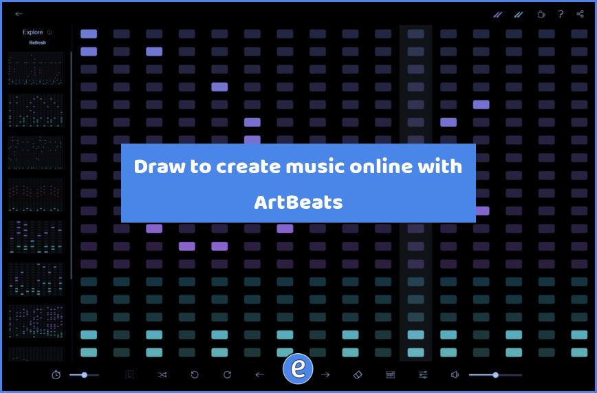 Draw to create music online with ArtBeats