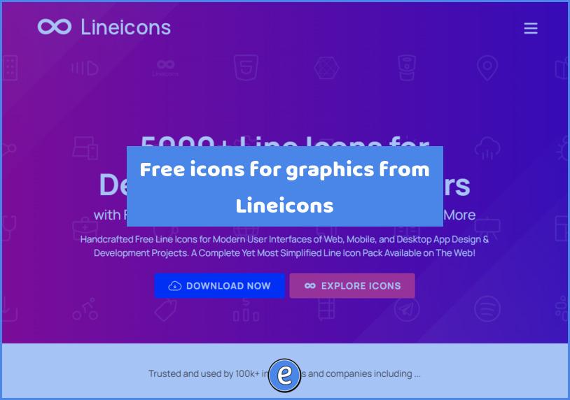 Free icons for graphics from Lineicons