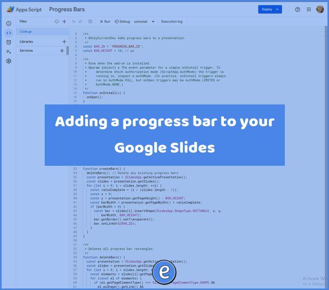 Adding a progress bar to your Google Slides