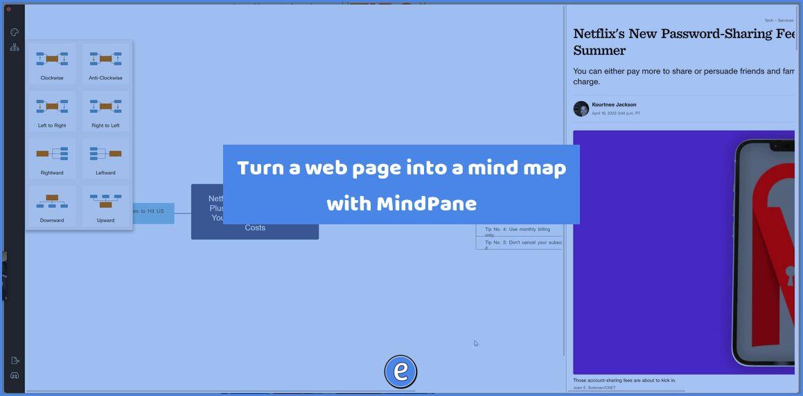 Turn a web page into a mind map with MindPane